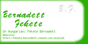 bernadett fekete business card